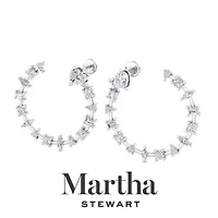 Lab Created Martha Stewart 3 Carat Grown Diamond Fancy Hoop Earrings Available 14 Karat White Or Yellow Gold
