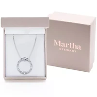 Lab Created Martha Stewart 4 Carat Grown Diamond Marquise Circle Necklace Available 14K White and Yellow Gold
