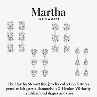 Lab Created Martha Stewart Carat Oval Shape Grown Diamond Drop Earrings Available 14 Karat White Or Yellow Gold