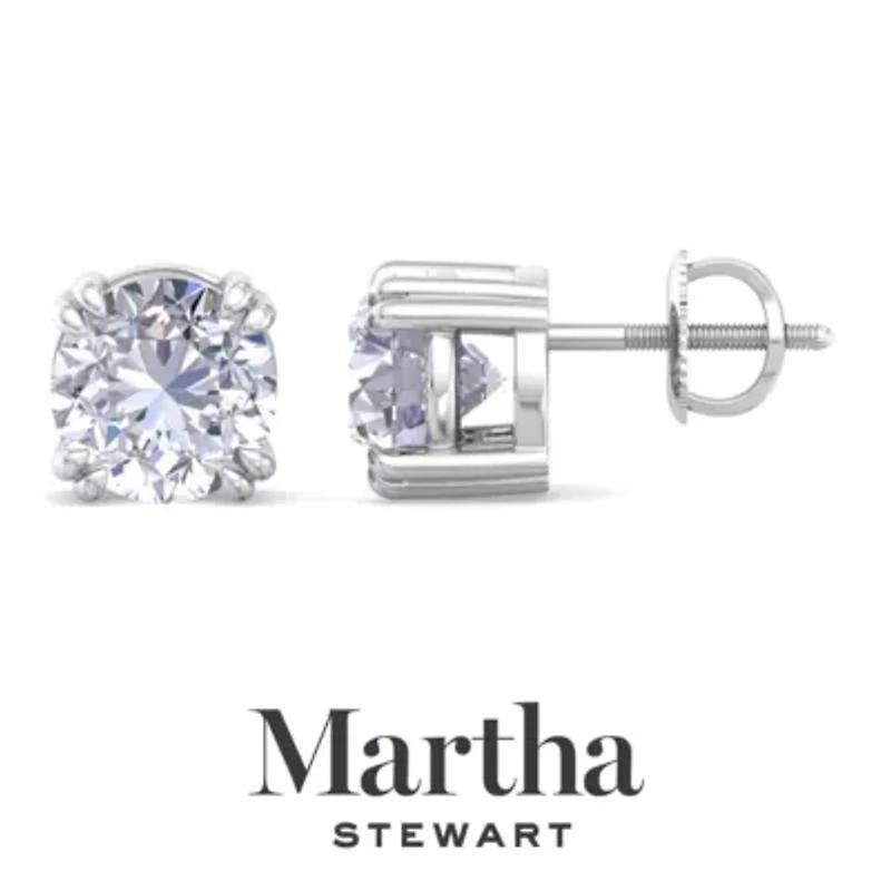 Lab Created Martha Stewart Carat Grown Diamond Stud Earrings Available 14 Karat White Or Yellow Gold