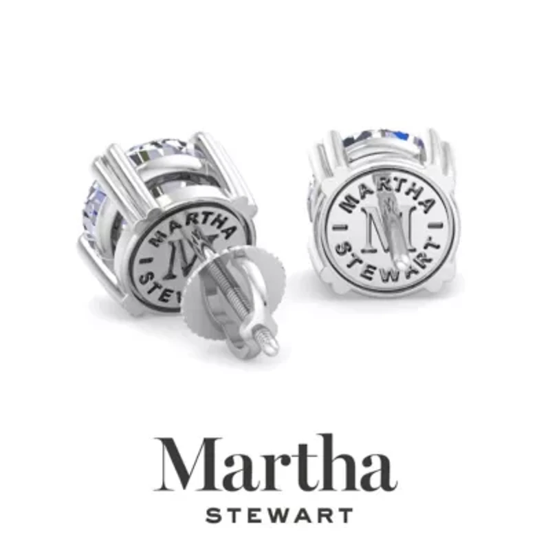 Lab Created Martha Stewart Carat Grown Diamond Stud Earrings Available 14 Karat White Or Yellow Gold
