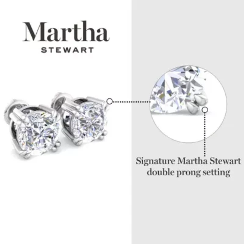 Lab Created Martha Stewart Carat Grown Diamond Stud Earrings Available 14 Karat White Or Yellow Gold