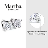 Lab Created Martha Stewart Carat Grown Diamond Stud Earrings Available 14 Karat White Or Yellow Gold