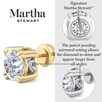Lab Created Martha Stewart Carat Grown Diamond Stud Earrings Available 14 Karat White Or Yellow Gold