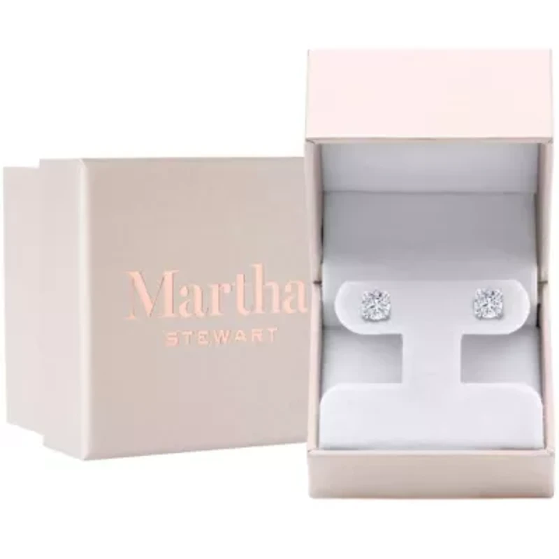 Lab Created Martha Stewart Carat Grown Diamond Stud Earrings Available 14 Karat White Or Yellow Gold