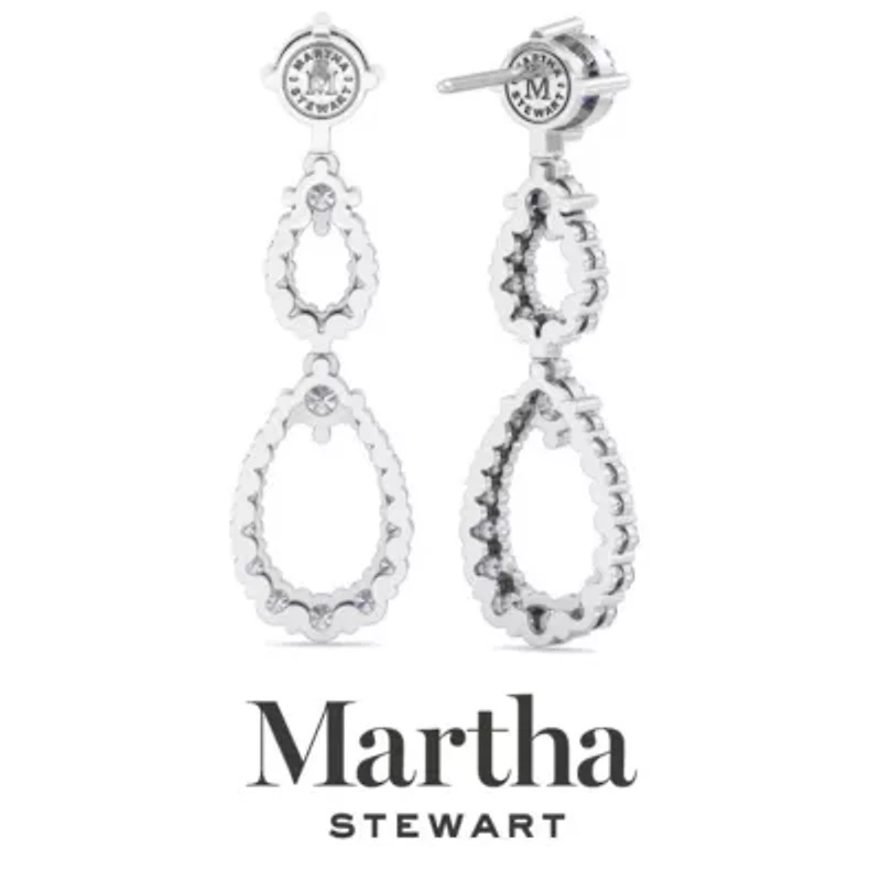 Lab Created Martha Stewart 4 Carat Grown Diamond Drop Earrings Available 14 Karat White Or Yellow Gold