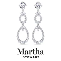 Lab Created Martha Stewart 4 Carat Grown Diamond Drop Earrings Available 14 Karat White Or Yellow Gold
