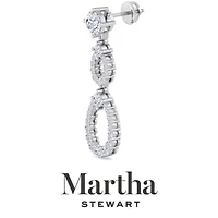 Lab Created Martha Stewart 4 Carat Grown Diamond Drop Earrings Available 14 Karat White Or Yellow Gold