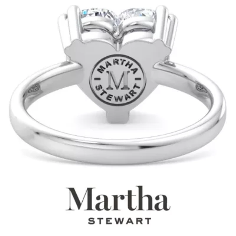 Lab Created Martha Stewart Carat Heart Shape Grown Diamond Solitaire Engagement Ring Available 14K White and Yellow Gold