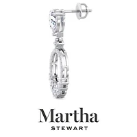 Lab Created Martha Stewart Carat Pear Shape Grown Diamond Drop Earrings Available 14 Karat White Or Yellow Gold