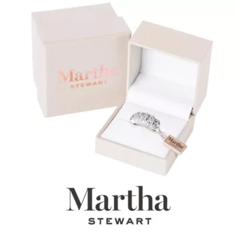 Lab Created Martha Stewart 3 Carat Marquise Shape Grown Diamond Five Stone Engagement Ring Available 14K White and Yellow Gold