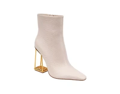 Glam, Caged Metallic Rhinestone Heel Bootie