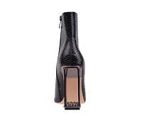 Glam, Caged Metallic Rhinestone Heel Bootie