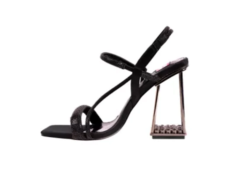 Goddess, Caged Metallic Rhinestone Heel Sandal