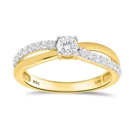 Lab Created 1/2CTW Grown Diamond Engagement Ring Gold Plated Sterling Silver