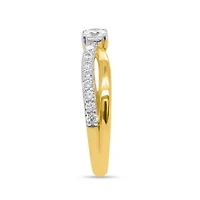 Lab Created 1/2CTW Grown Diamond Engagement Ring Gold Plated Sterling Silver