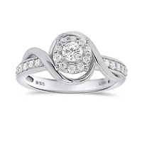 Lab Created 1/2CTW Grown Diamond Fashion Ring Sterling Silver