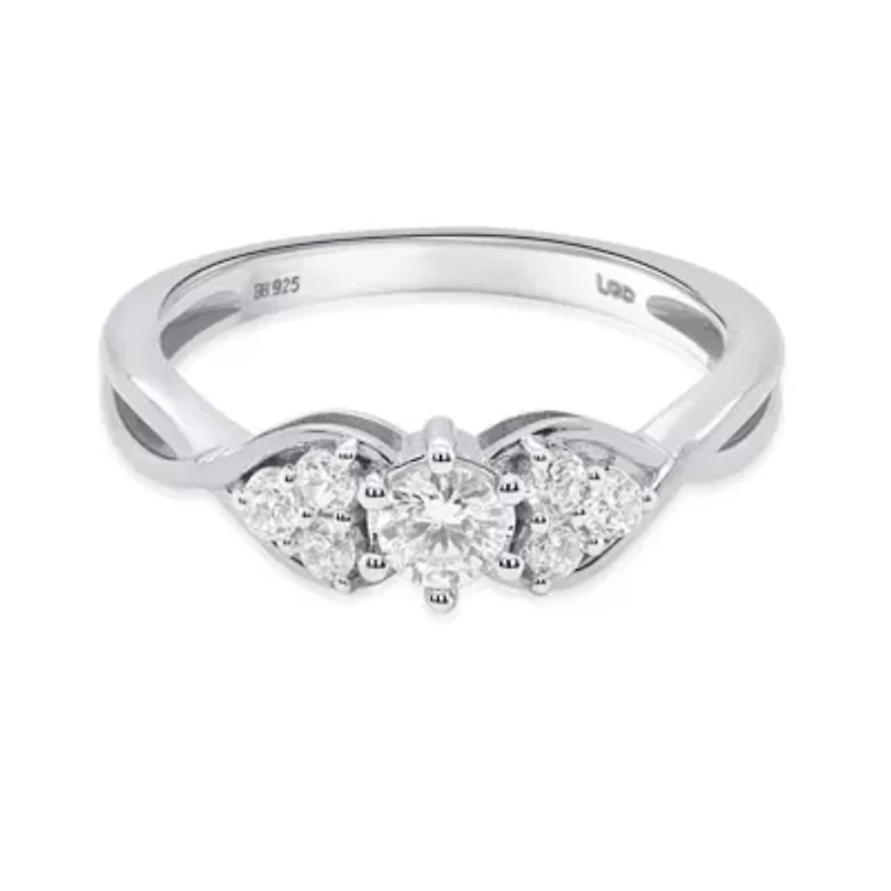 Lab Created 1/2CTW Grown Diamond Promise Ring Sterling Silver