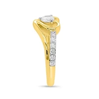 Lab Created 1/2CTW Grown Diamond Heart Ring Gold Plated Sterling Silver