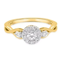 Lab Created 1/2CTW Grown Diamond Promise Ring Gold Plated Sterling Silver