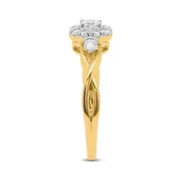 Lab Created 1/2CTW Grown Diamond Promise Ring Gold Plated Sterling Silver