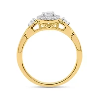 Lab Created 1/2CTW Grown Diamond Promise Ring Gold Plated Sterling Silver