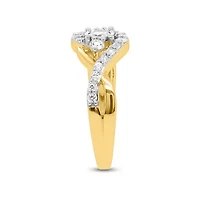 Lab Created 1/2CTW Grown Diamond Promise Ring Gold Plated Sterling Silver