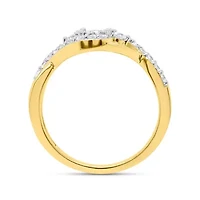 Lab Created 1/2CTW Grown Diamond Promise Ring Gold Plated Sterling Silver