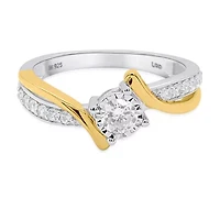 Lab Created 1/2CTW Grown Diamond Promise Ring Two Tone Plated Sterling Silver