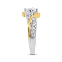 Lab Created 1/2CTW Grown Diamond Promise Ring Two Tone Plated Sterling Silver