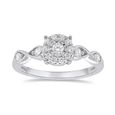 Lab Created 3/8CTW Grown Diamond Promise Ring Sterling Silver