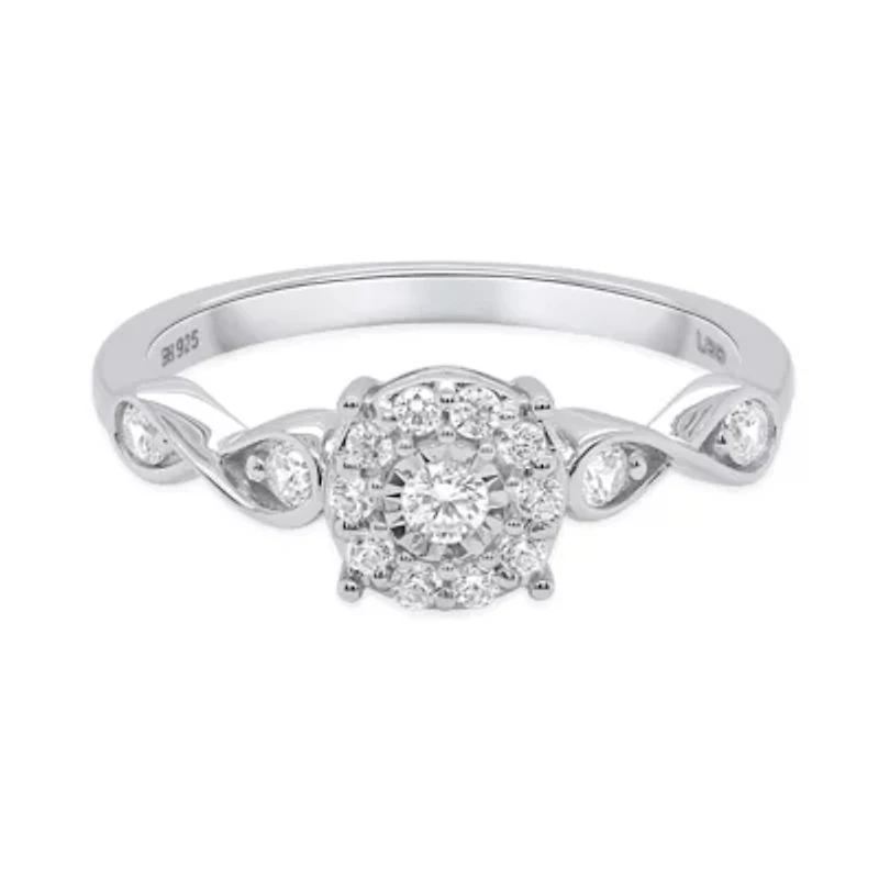Lab Created 3/8CTW Grown Diamond Promise Ring Sterling Silver
