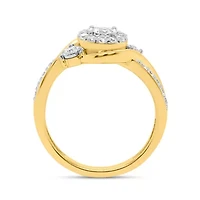 Lab Created 1/2CTW Grown Diamond Promise Ring Gold Plated Sterling Silver