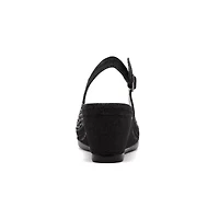 Anita, Open Toe Slingback Wedge With Metal Studs