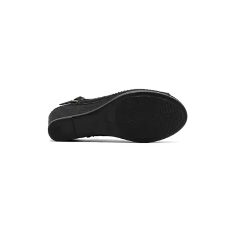 Anita, Open Toe Slingback Wedge With Metal Studs