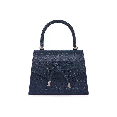 Celina, Rhinestone Covered Bow Detail Evening Clutch Bag