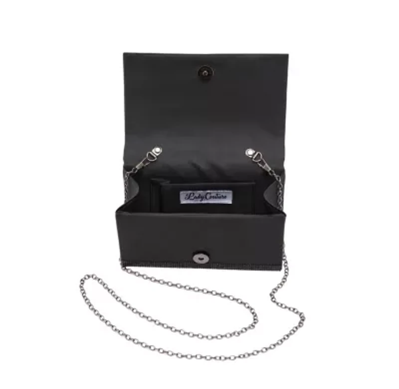 Cindy, Elegant Rhinestone Satin Handbag