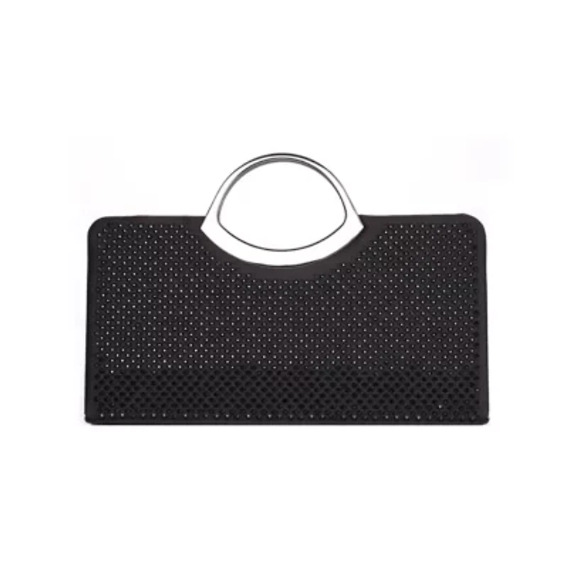 Tango, Rhinestone Covered Satin Fabric Handbag