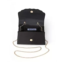Kaite, Scallop Flap Rhinestone Satin Evening Bag