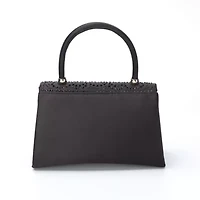 Kaite, Scallop Flap Rhinestone Satin Evening Bag