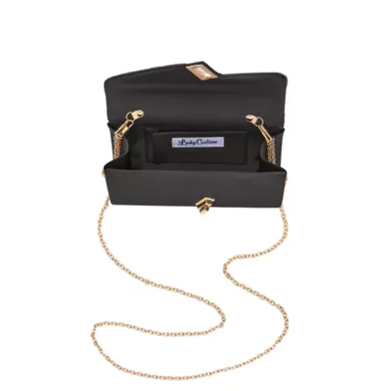 Vanessa, Chic Rhinestone And Satin Envelope Clutch Bag