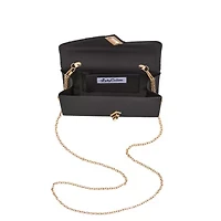 Vanessa, Chic Rhinestone And Satin Envelope Clutch Bag