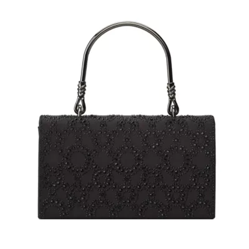 Lucy, Rhinestone Covered Satin Fabric Clutch Bag
