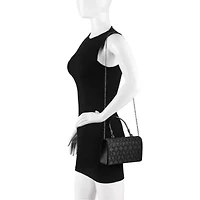 Lucy, Rhinestone Covered Satin Fabric Clutch Bag