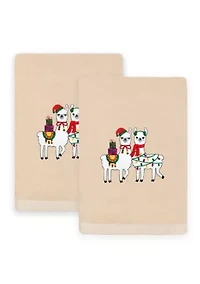 Christmas LLAMAS Hand Towels Set of 2