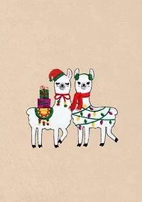 Christmas LLAMAS Hand Towels Set of 2