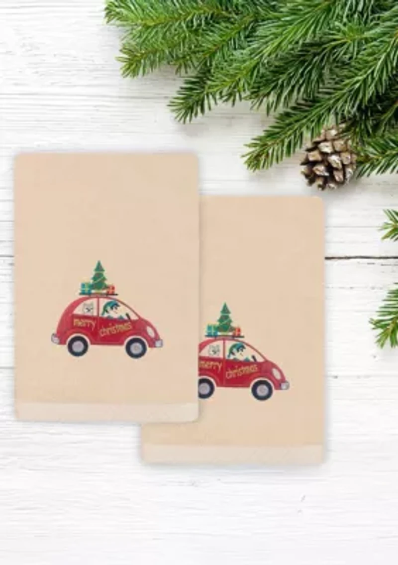 Christmas Car Hand Towels Set of 2