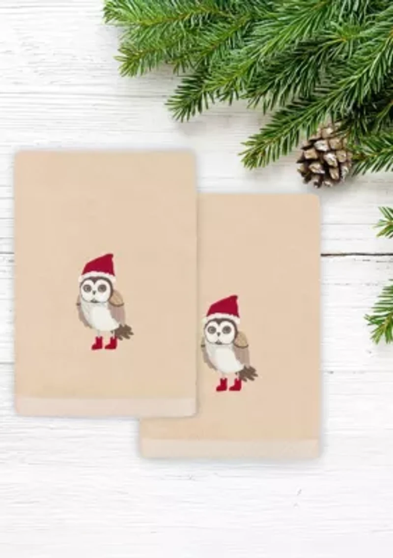 Christmas Baby Owl Hand Towels Set of 2