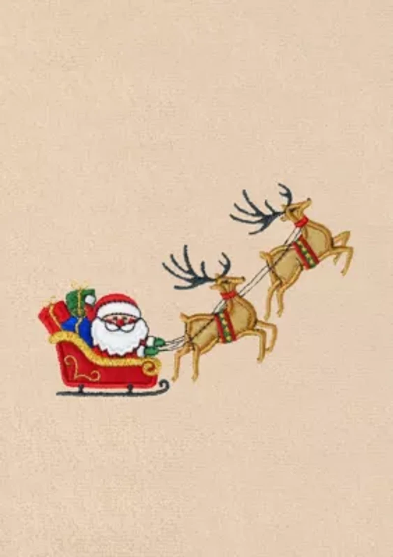 Christmas SANTA'S SLED Hand Towels Set of 2