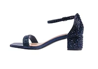 Dazzle, Block Low-Heel Rhinestone Sandal